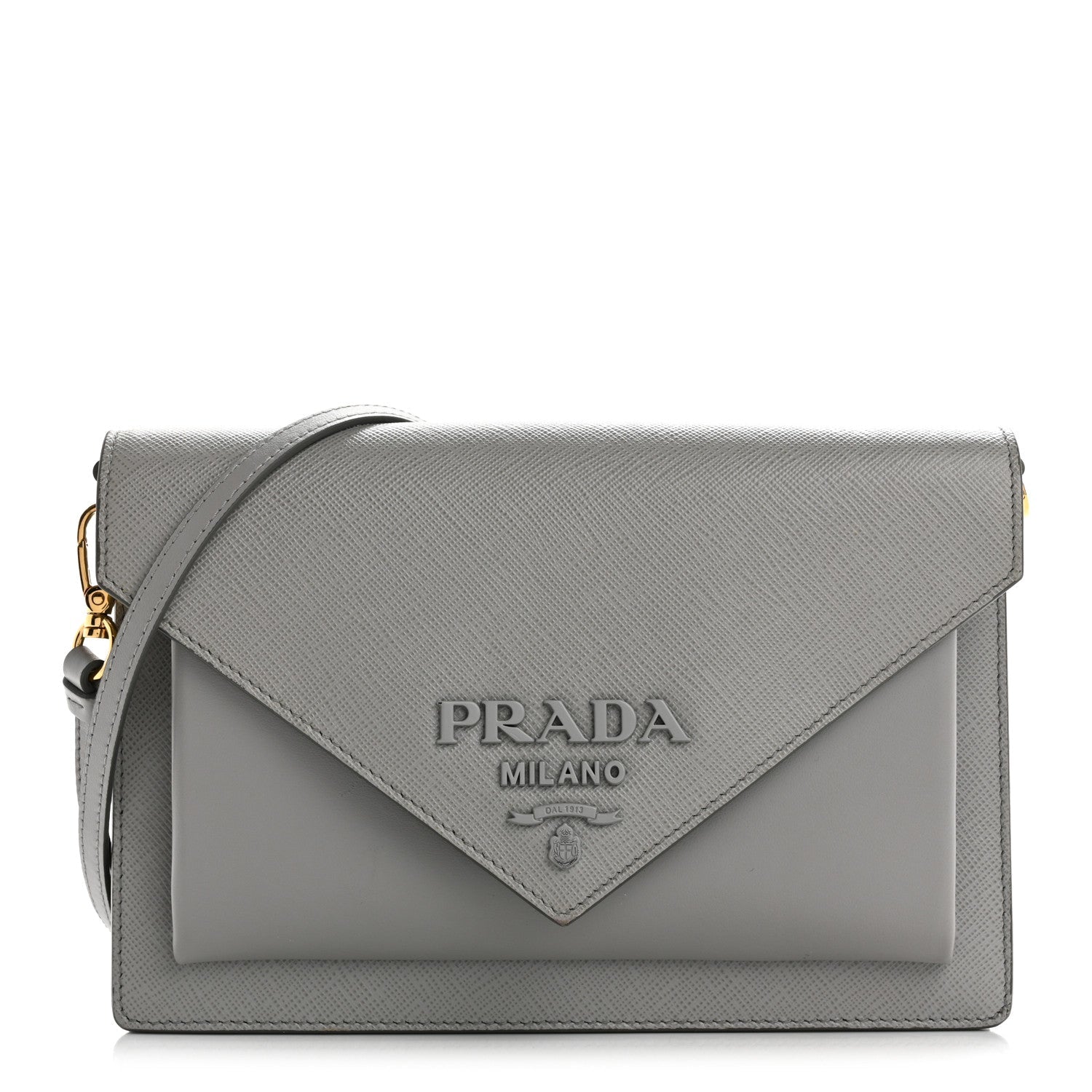 Saffiano City Calfskin Monochrome Envelope Crossbody Nube
