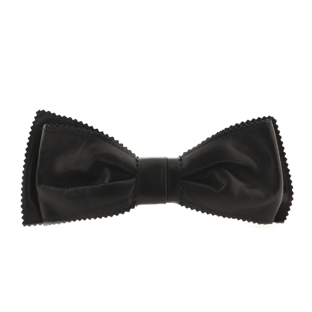 Vintage Bow Hair Clip Barrette Leather Large XS