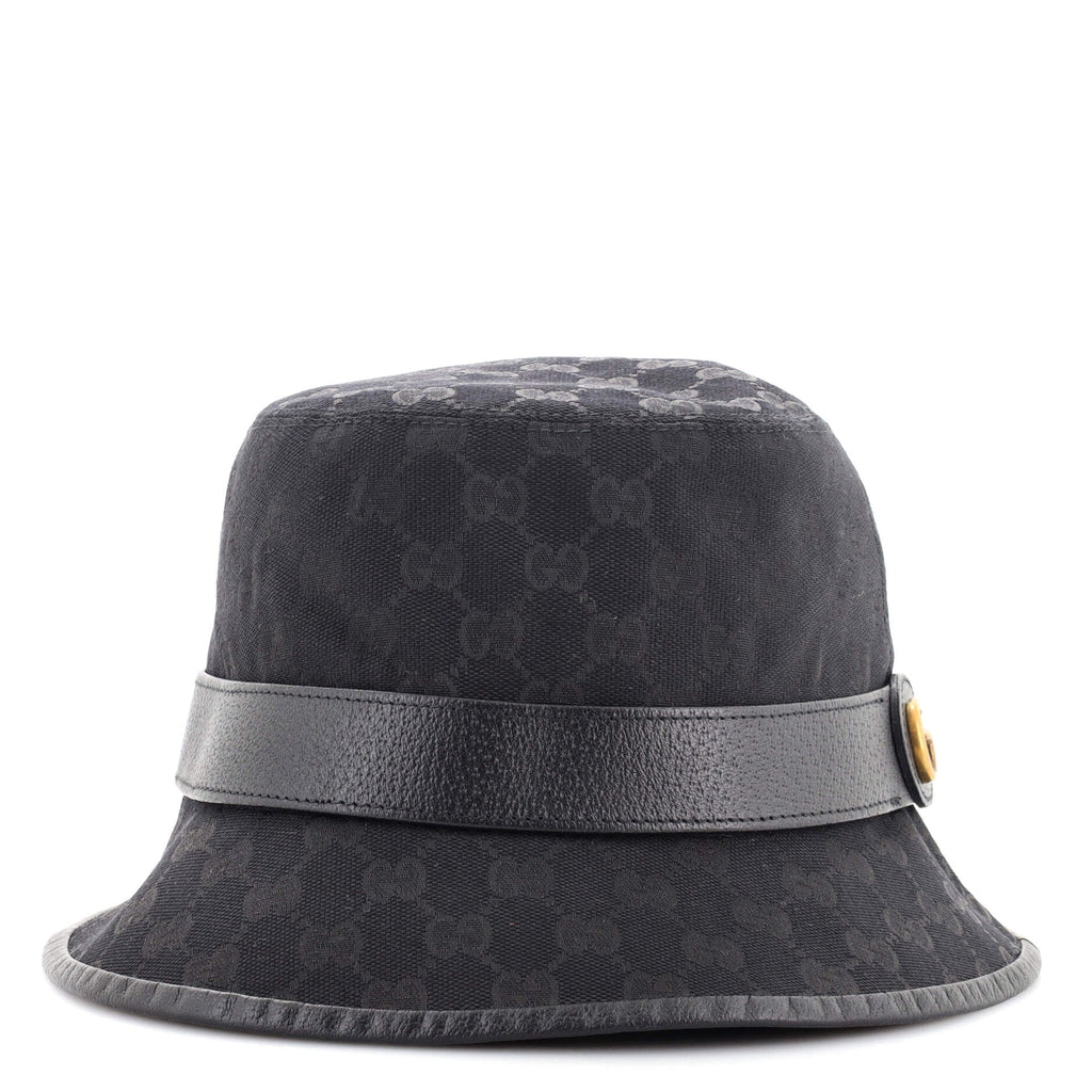 GG Logo Bucket Hat GG Canvas with Leather XXL