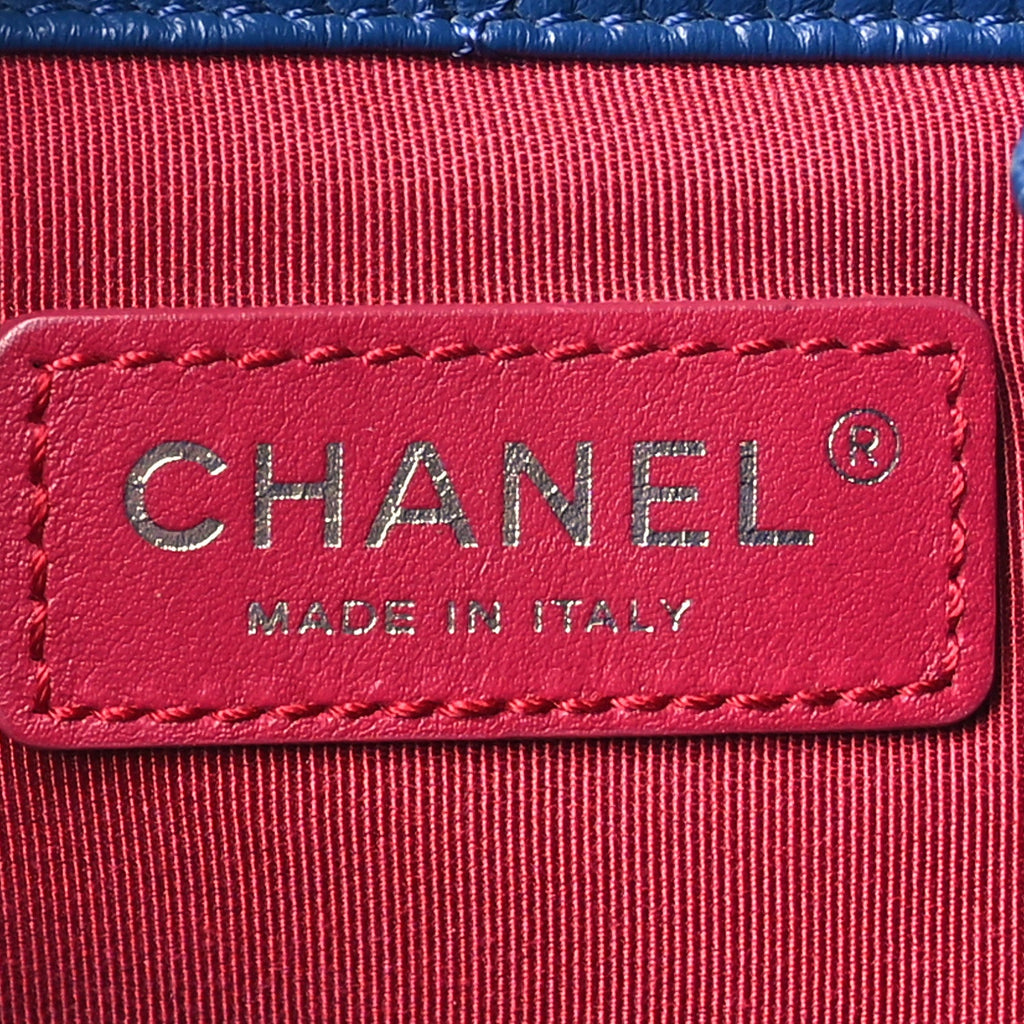 Aged Calfskin Quilted Gabrielle Backpack Blue