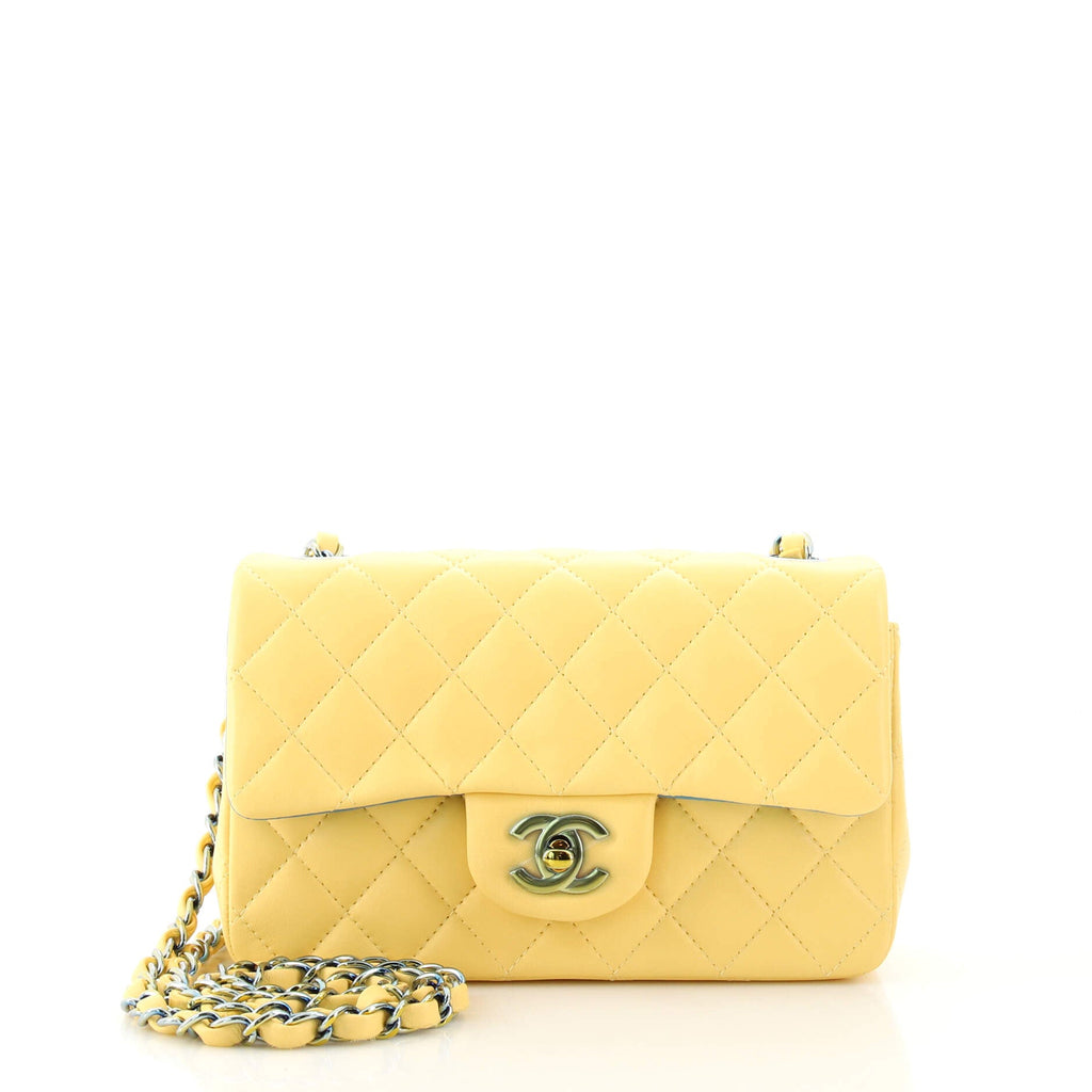 Classic Single Flap Bag Quilted Lambskin with Rainbow Hardware Mini