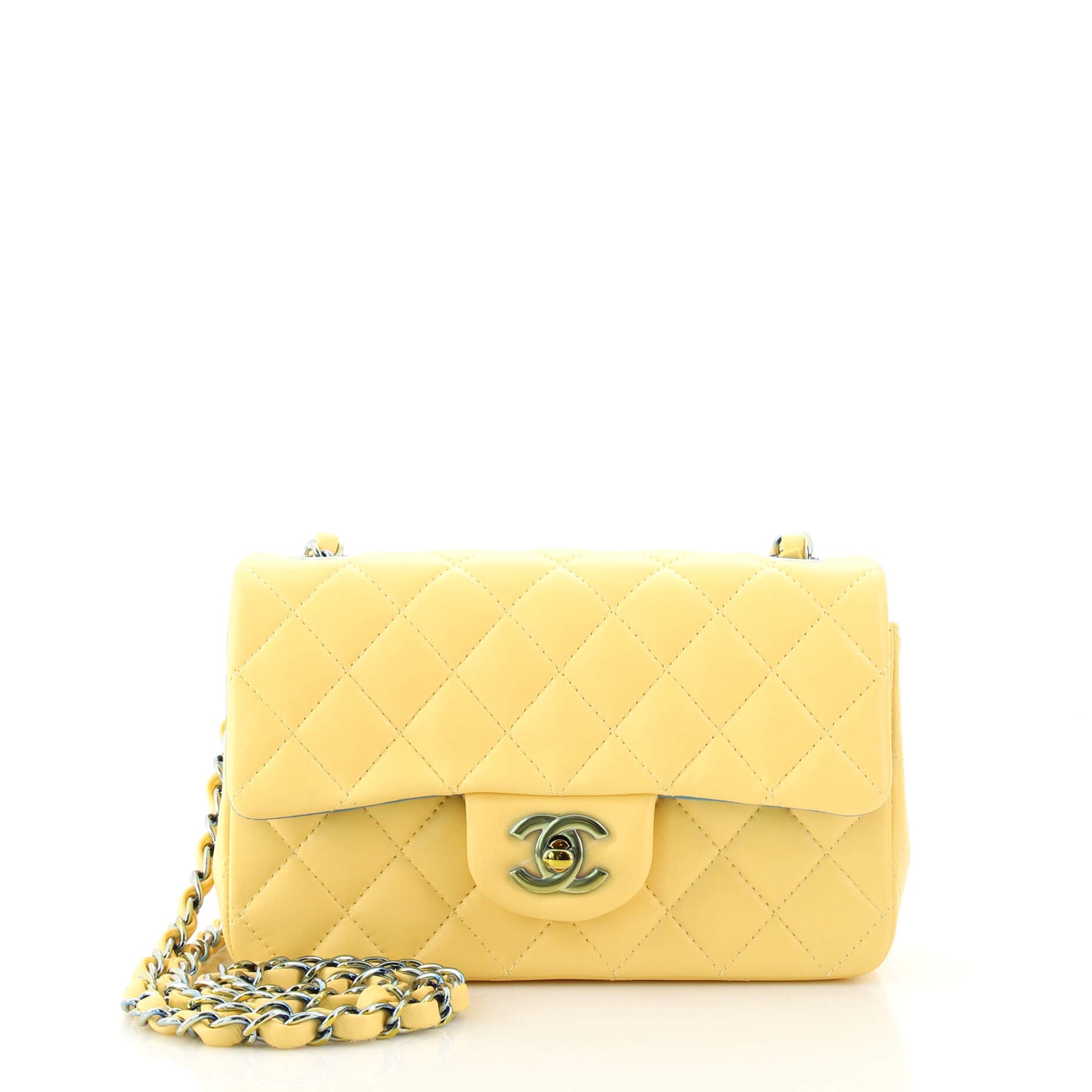 Classic Single Flap Bag Quilted Lambskin with Rainbow Hardware Mini