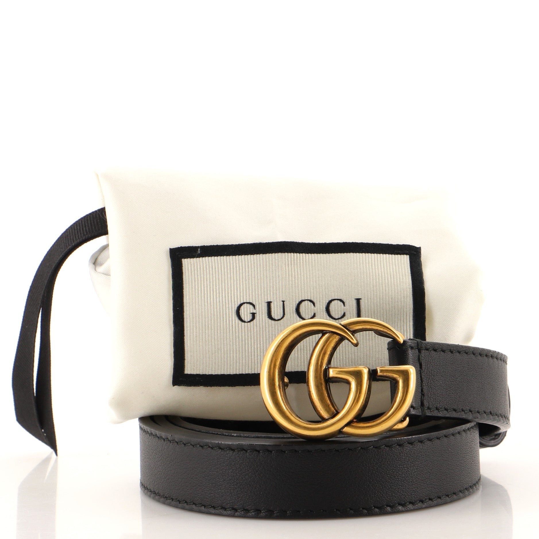 GG Marmont Belt Leather Thin 80