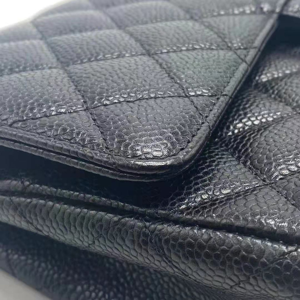 Chanel Medium Classic Double Flap Caviar Black  serial 12