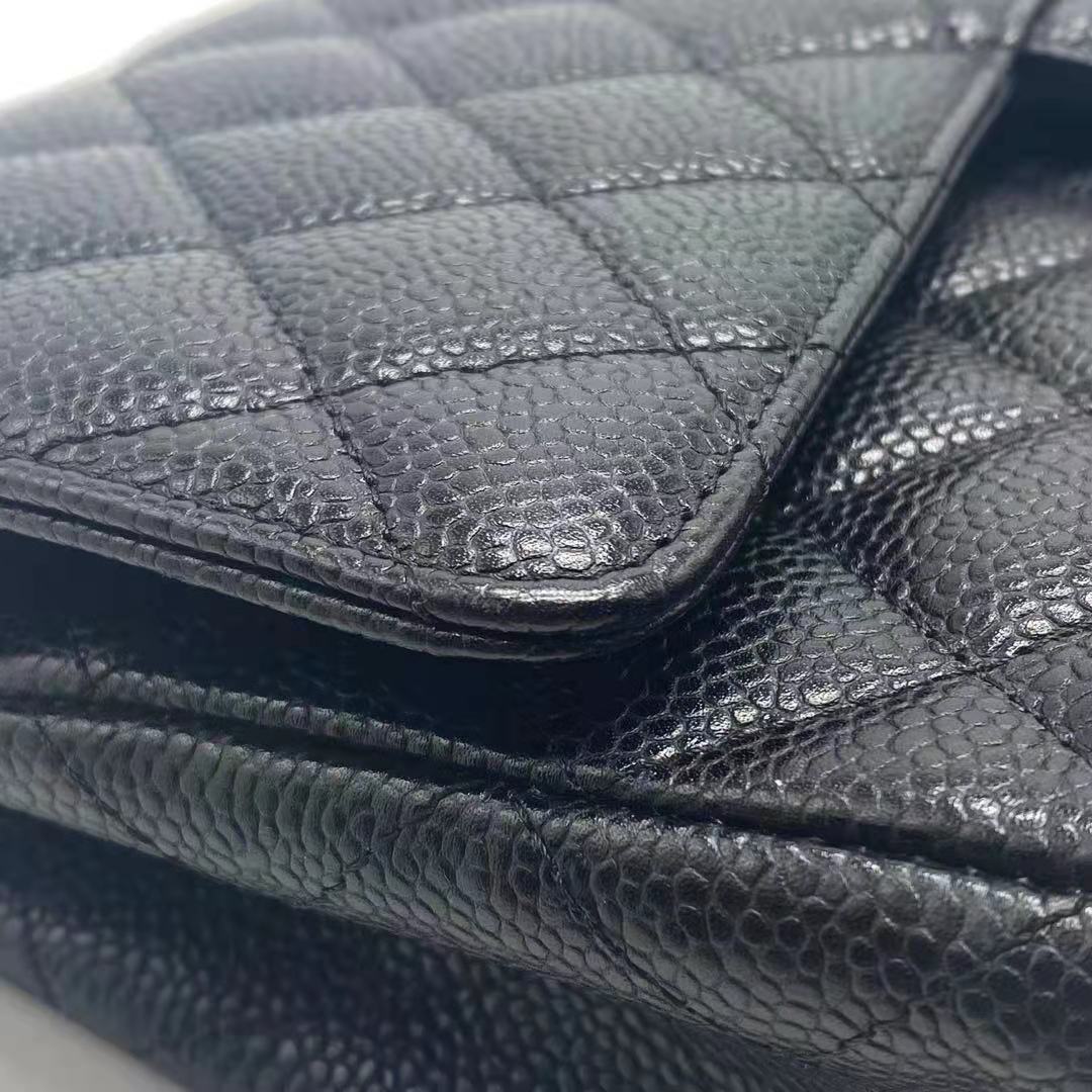 Chanel Medium Classic Double Flap Caviar Black  serial 12