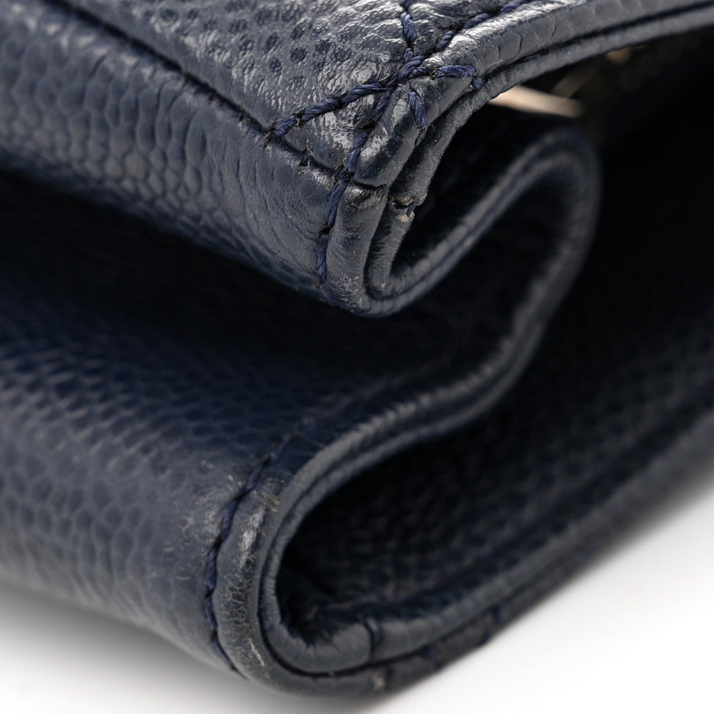 Caviar Quilted Grand Shopping Tote GST Navy Blue