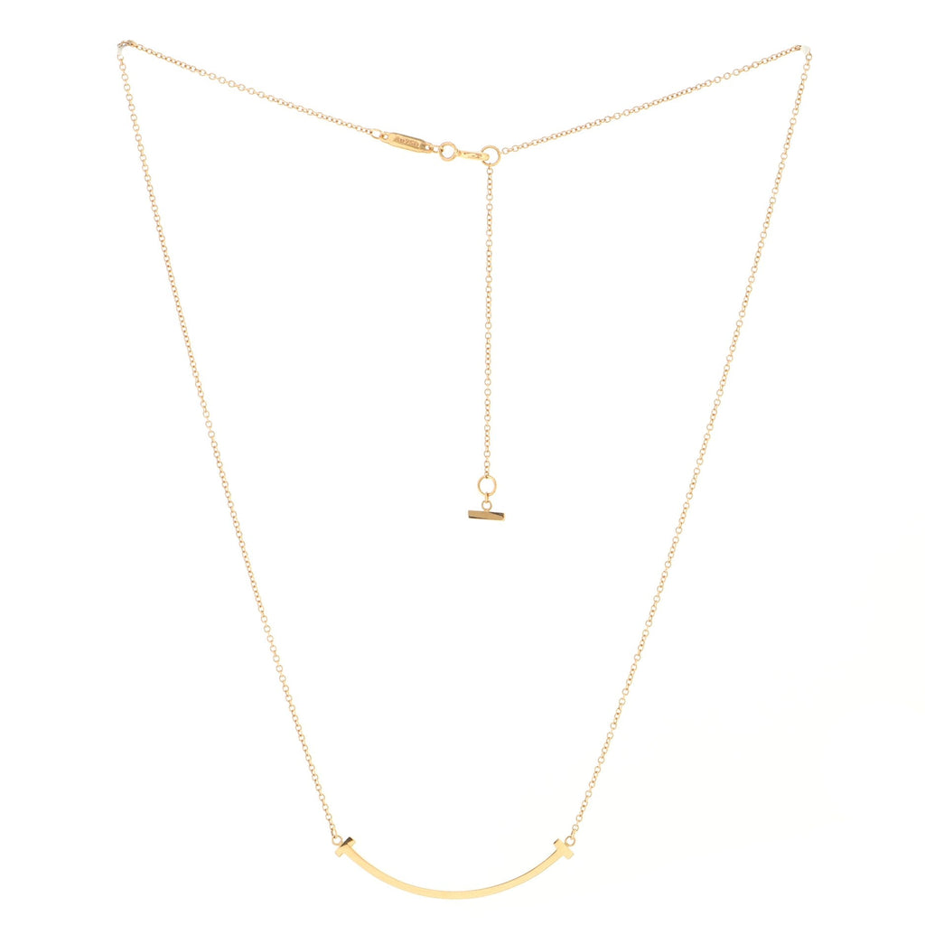 T Smile Pendant Necklace 18K Rose Gold Small