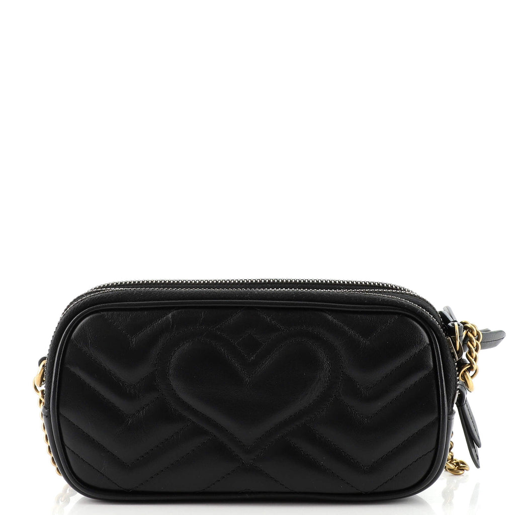 GG Marmont Triple Zip Chain Bag Matelasse Leather Mini