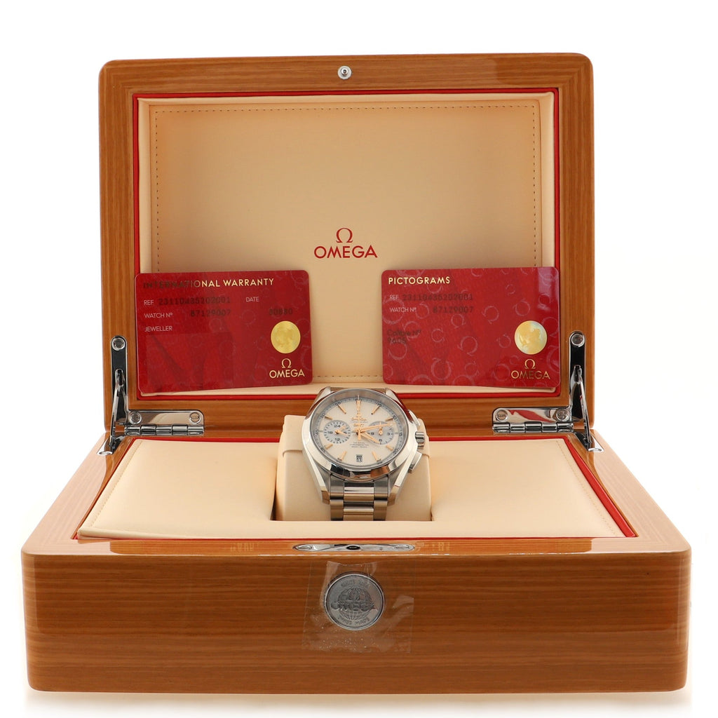Seamaster Aqua Terra 150M Co-Axial Chronometer GMT Chronograph Automatic Watch Stainless Steel 43