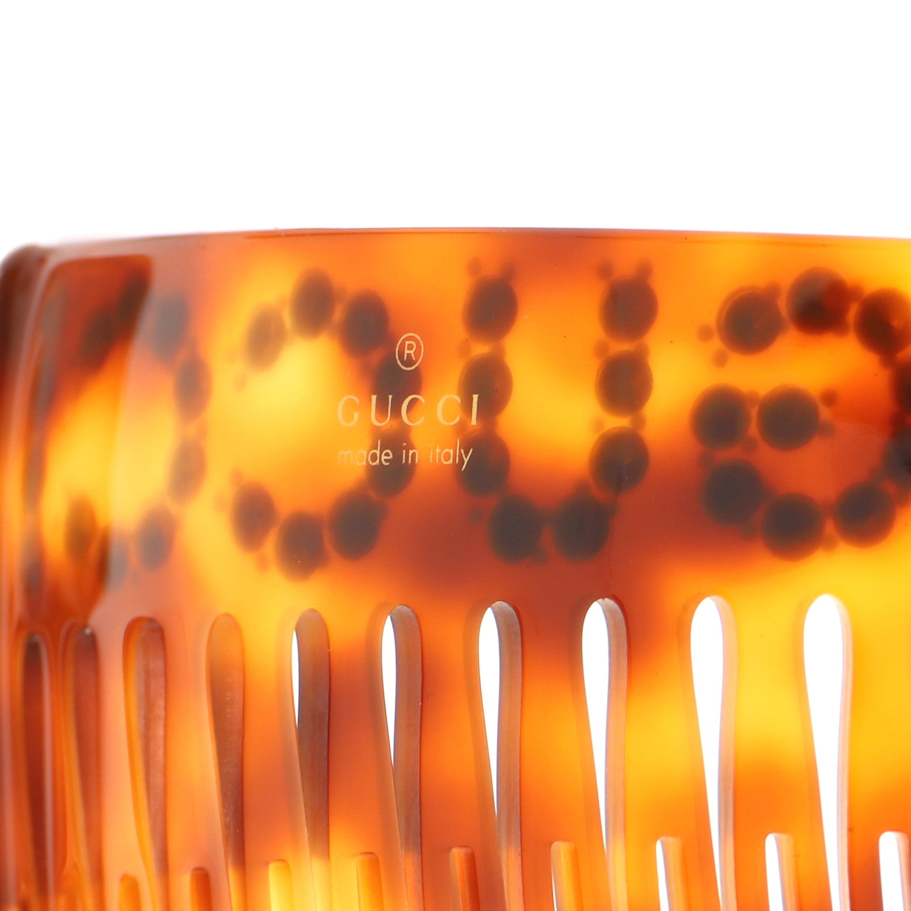 Logo Hair Comb Crystal Embellished Resin XS