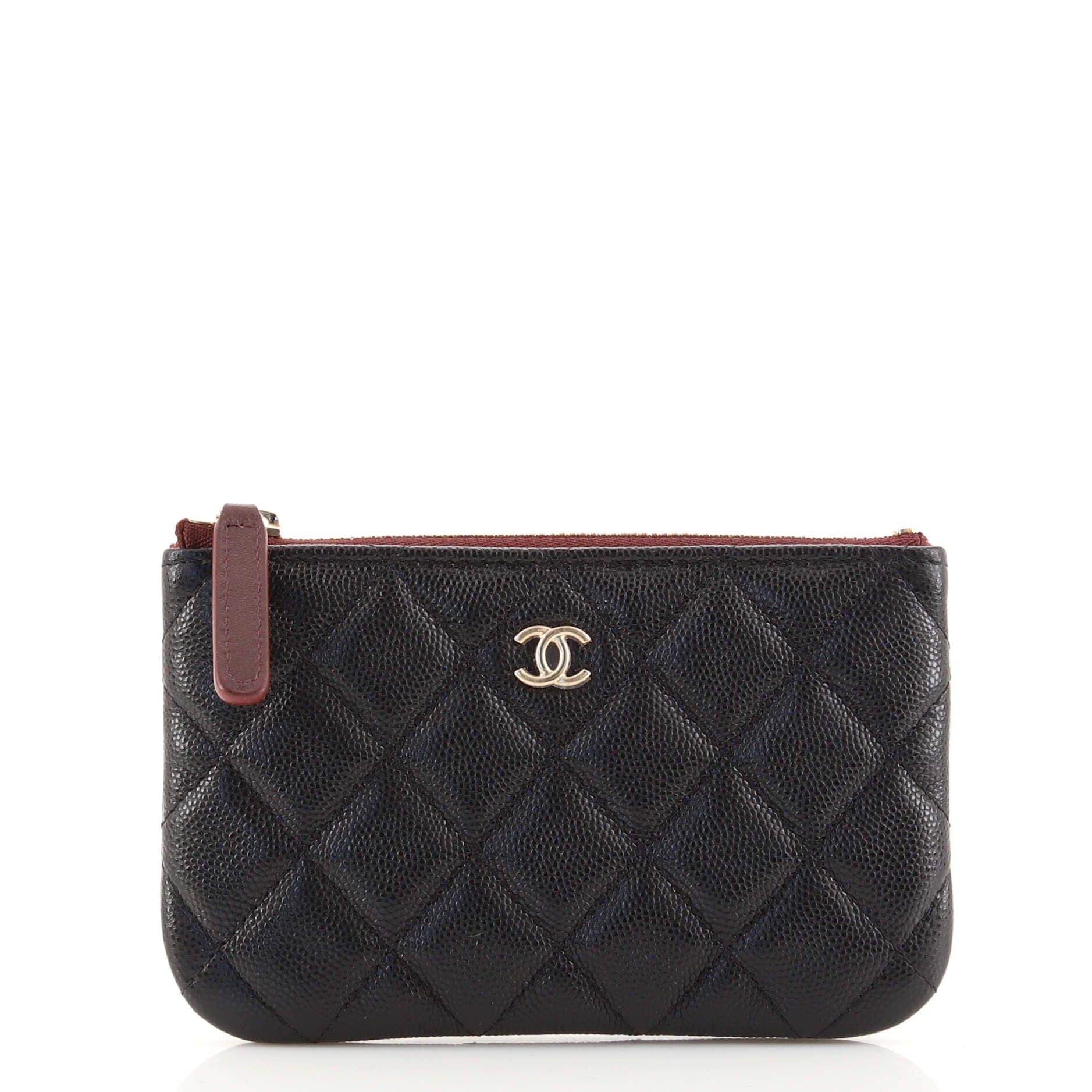 Classic O Case Pouch Quilted Caviar Mini
