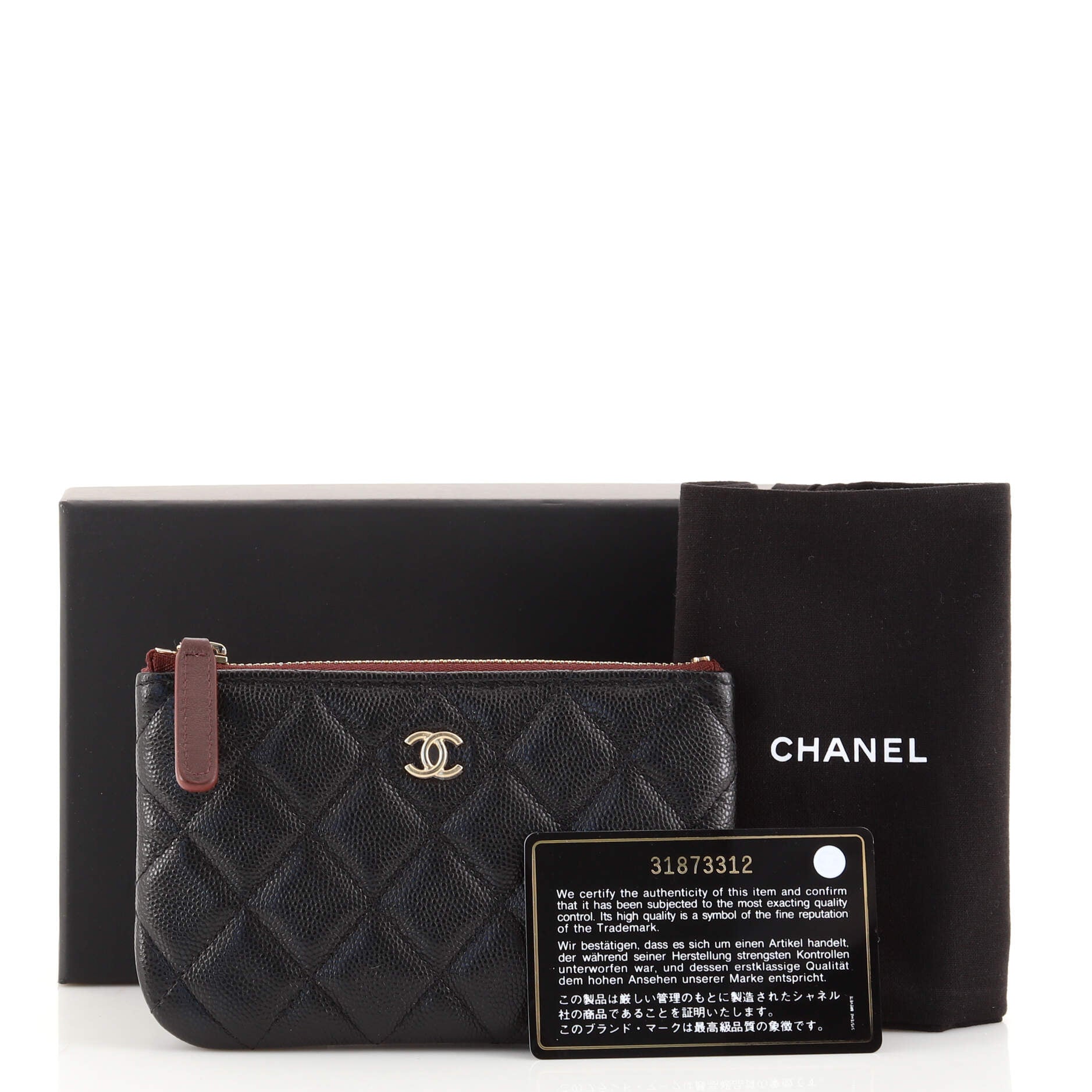 Classic O Case Pouch Quilted Caviar Mini