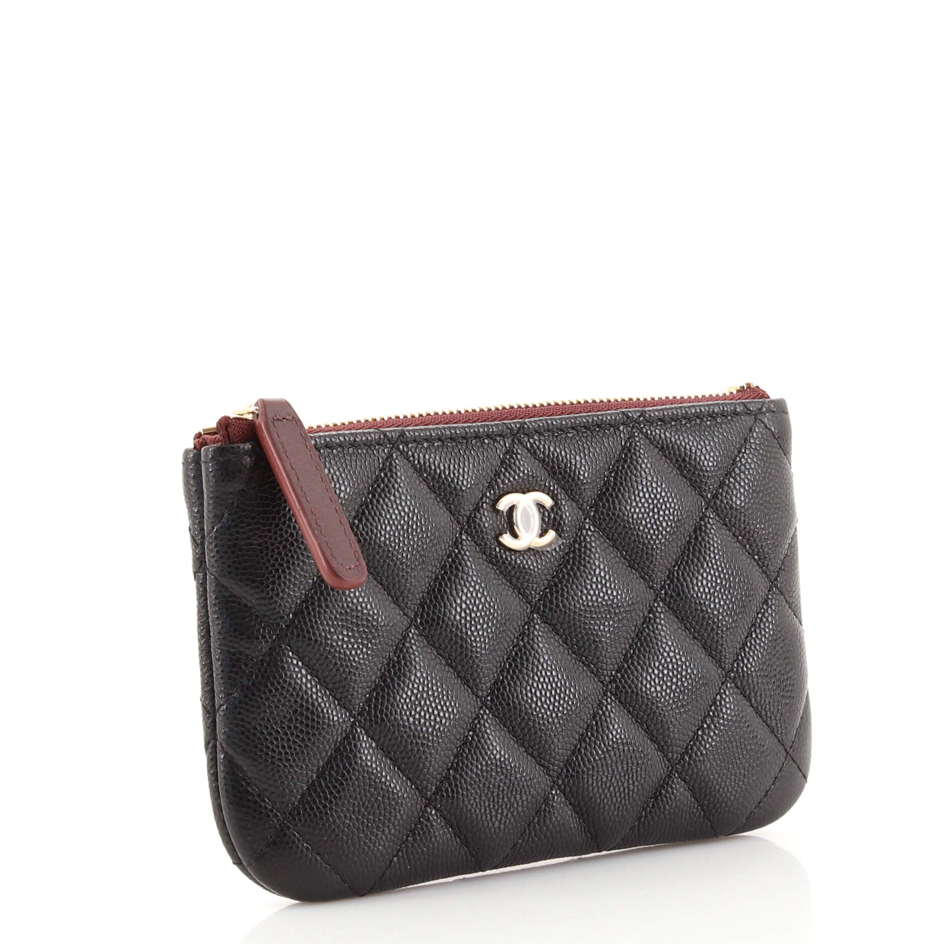 Classic O Case Pouch Quilted Caviar Mini