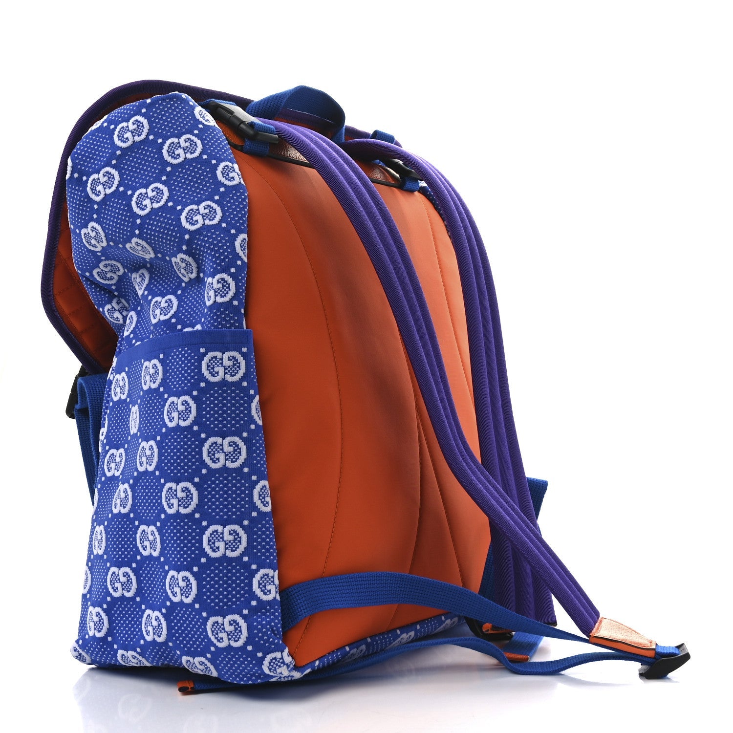 Jersey GG Monogram All Over Pan Sport Double Buckle Backpack  Blue Multicolor