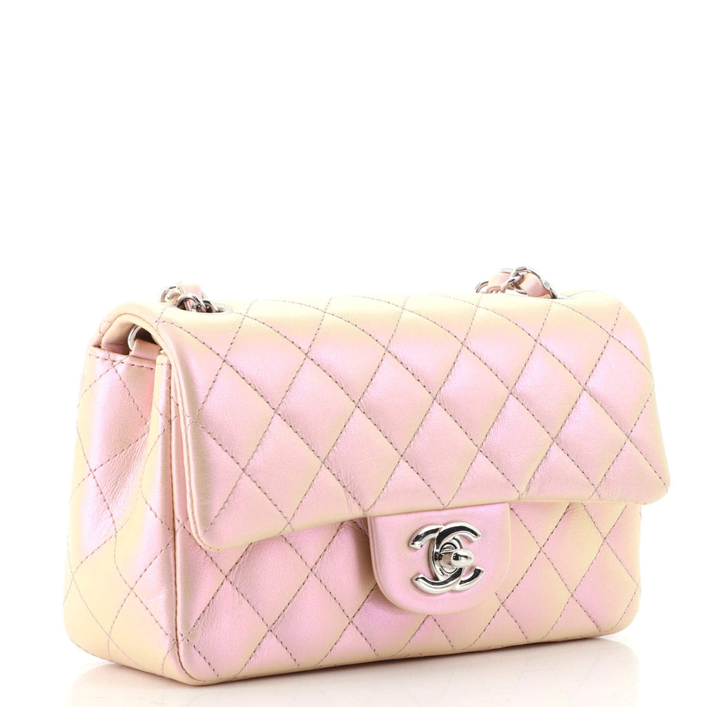 Classic Single Flap Bag Quilted Iridescent Lambskin Mini