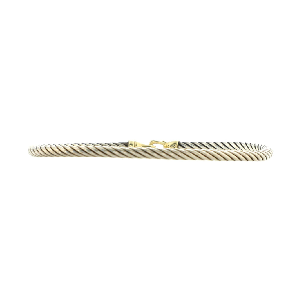 Cable Buckle Bracelet Sterling Silver and 18K Yellow Gold 3mm