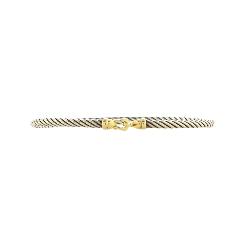 Cable Buckle Bracelet Sterling Silver and 18K Yellow Gold 3mm