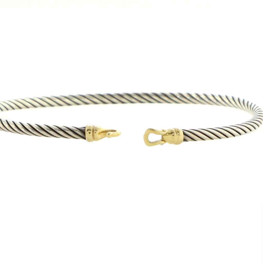 Cable Buckle Bracelet Sterling Silver and 18K Yellow Gold 3mm