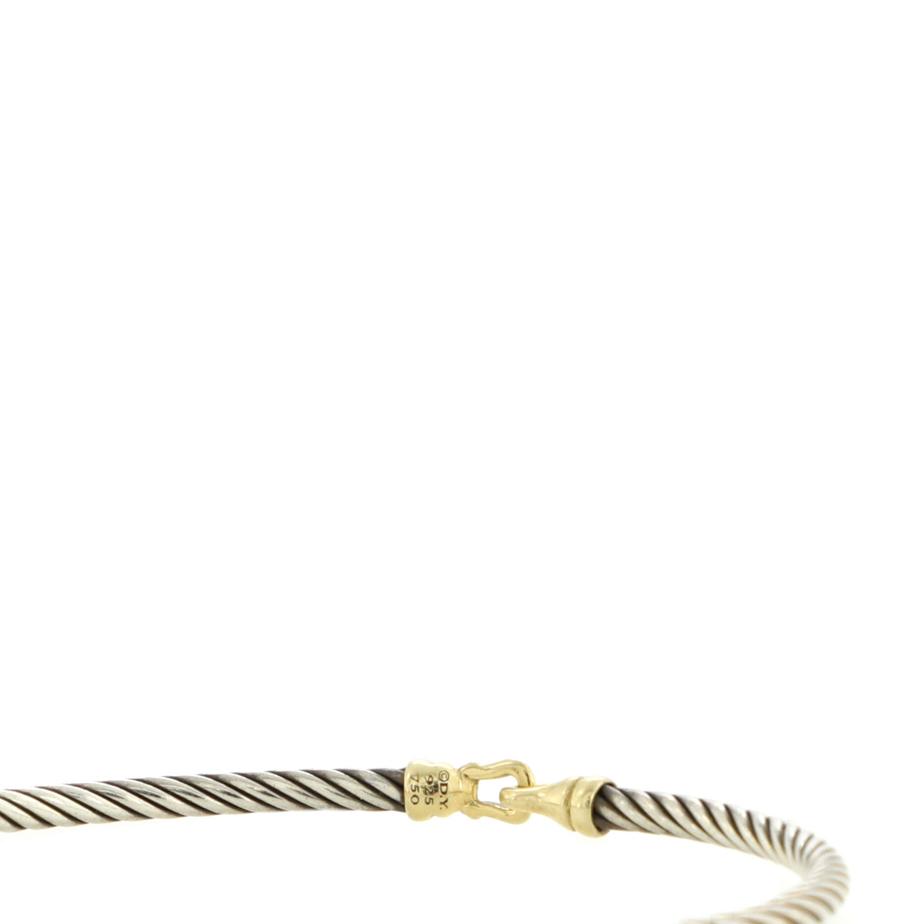 Cable Buckle Bracelet Sterling Silver and 18K Yellow Gold 3mm