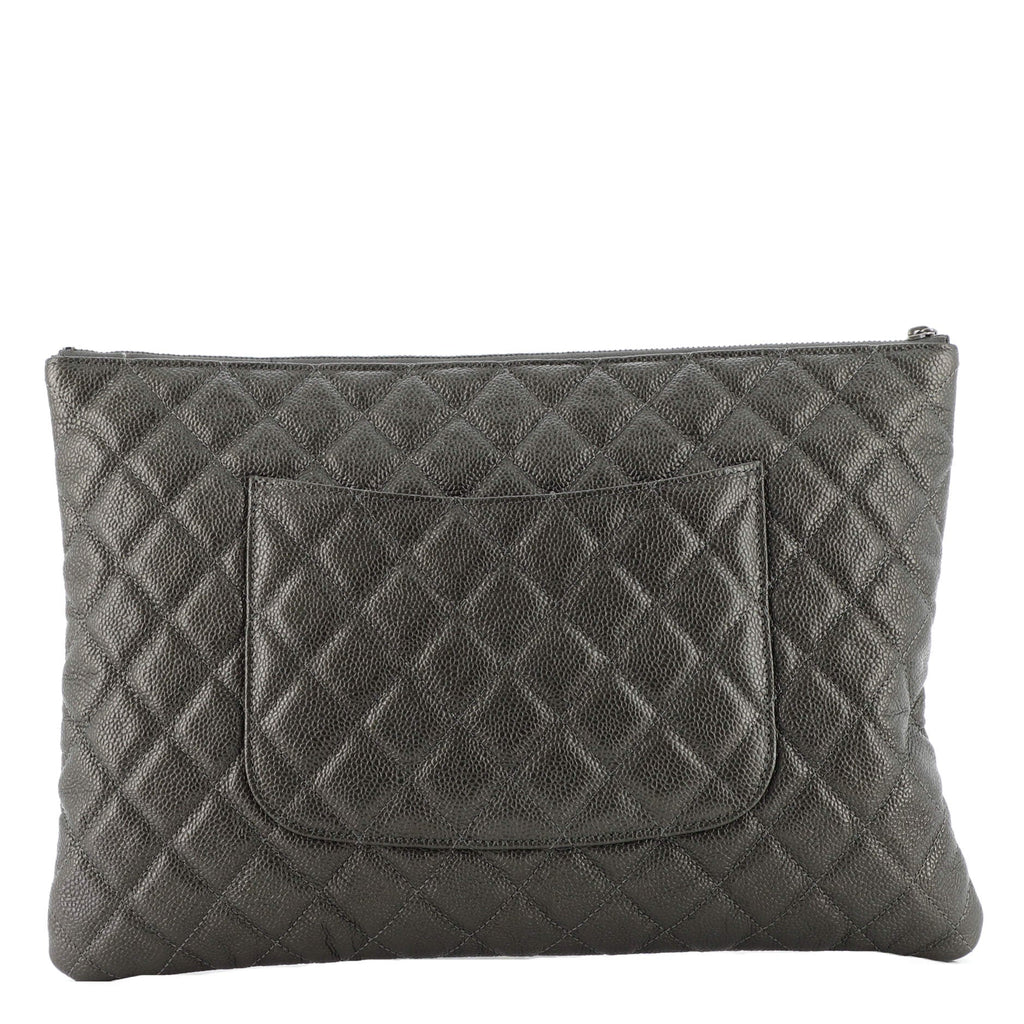 O Case Clutch Quilted Caviar Large