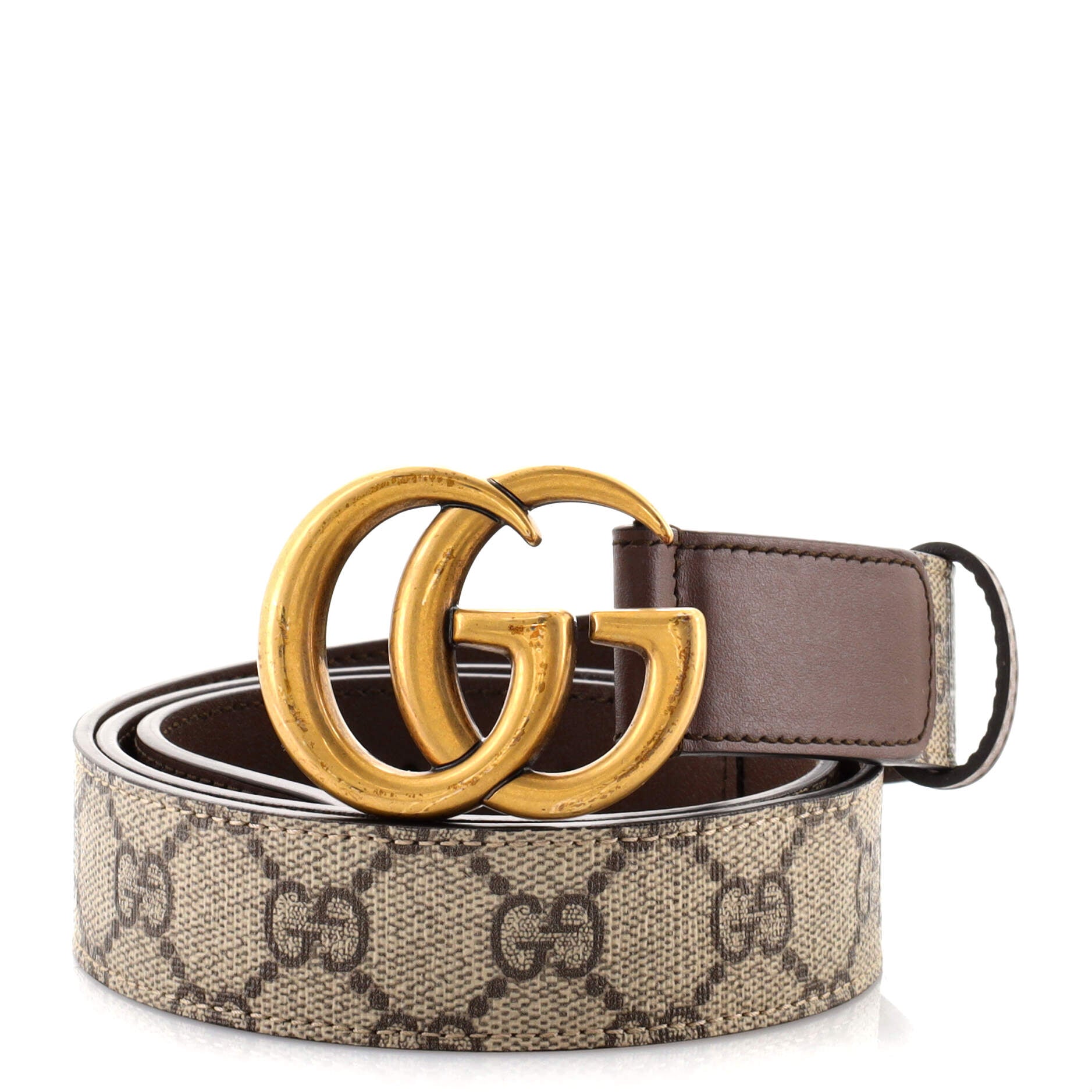 GG Marmont Belt Leather and GG Coated Canvas Medium 90