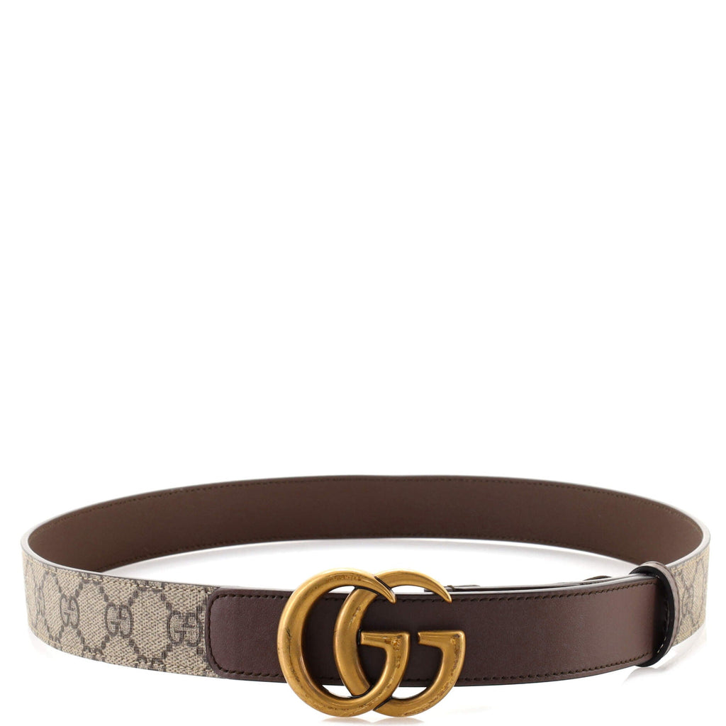 GG Marmont Belt Leather and GG Coated Canvas Medium 90
