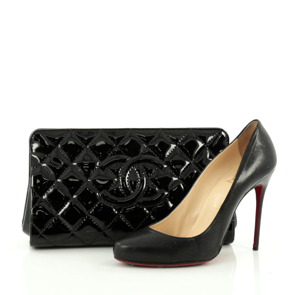 Timeless CC Clutch Quilted Patent Small