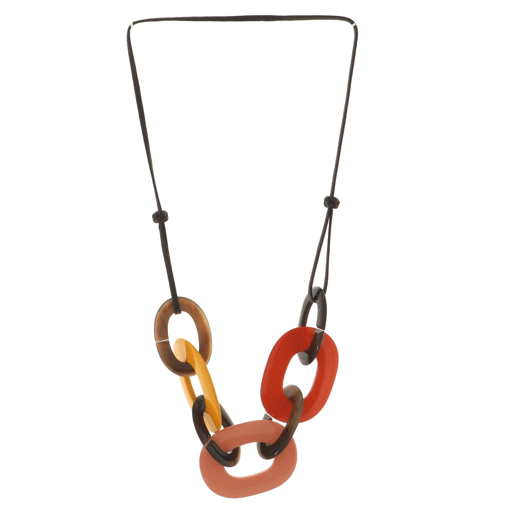 Karamba Necklace Lacquered Buffalo Horn and Waxed Cotton