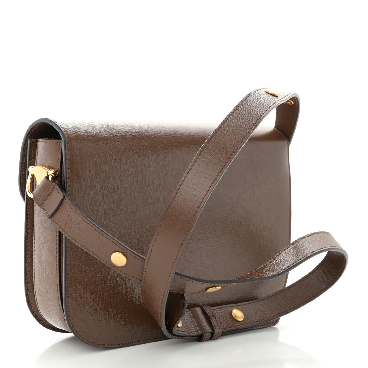 Azalea Calfskin Horsebit 1955 Shoulder Bag Brown Sugar