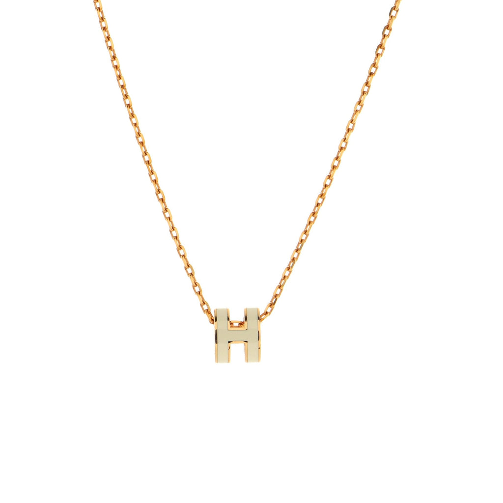 Pop H Pendant Chain Necklace Metal and Enamel Mini