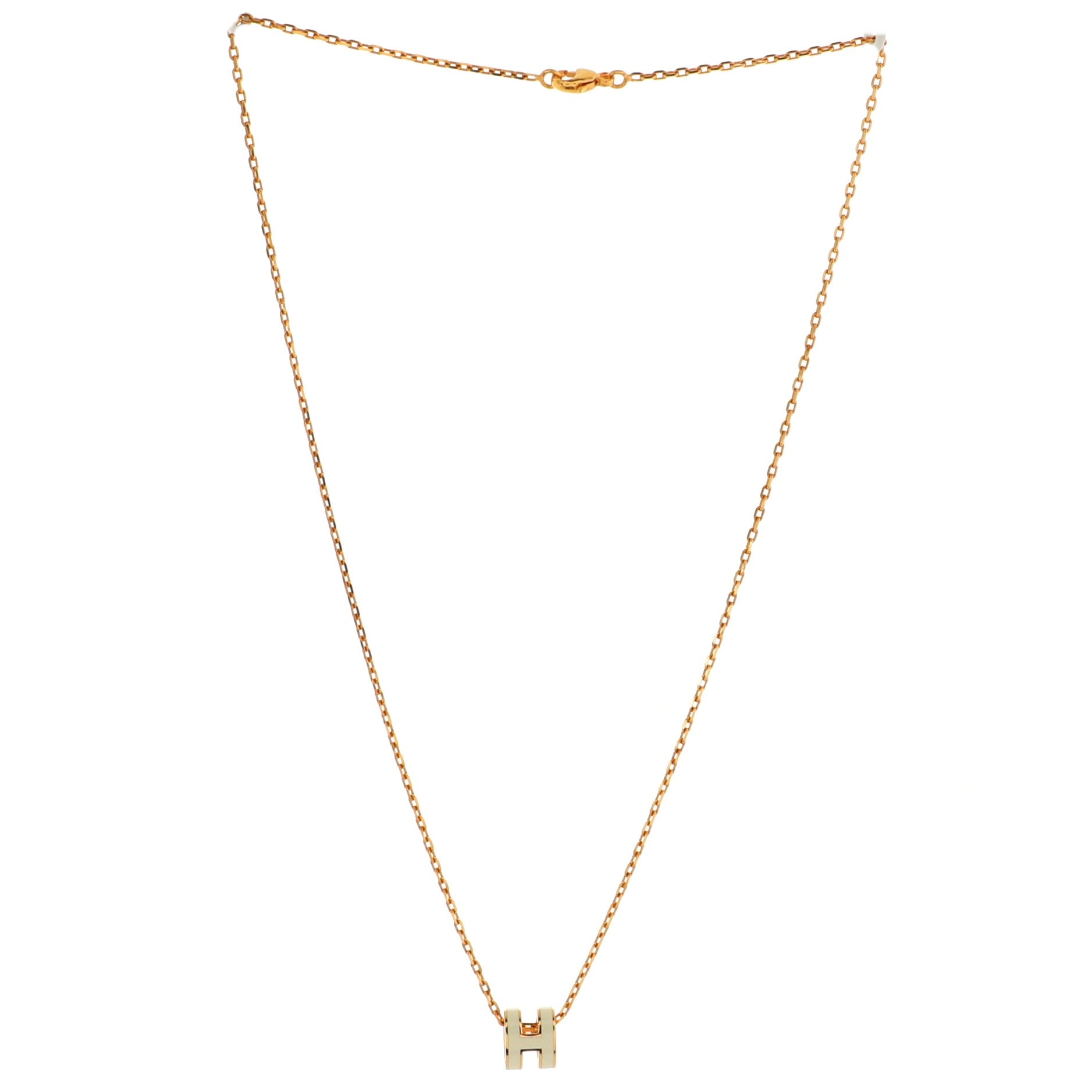 Pop H Pendant Chain Necklace Metal and Enamel Mini