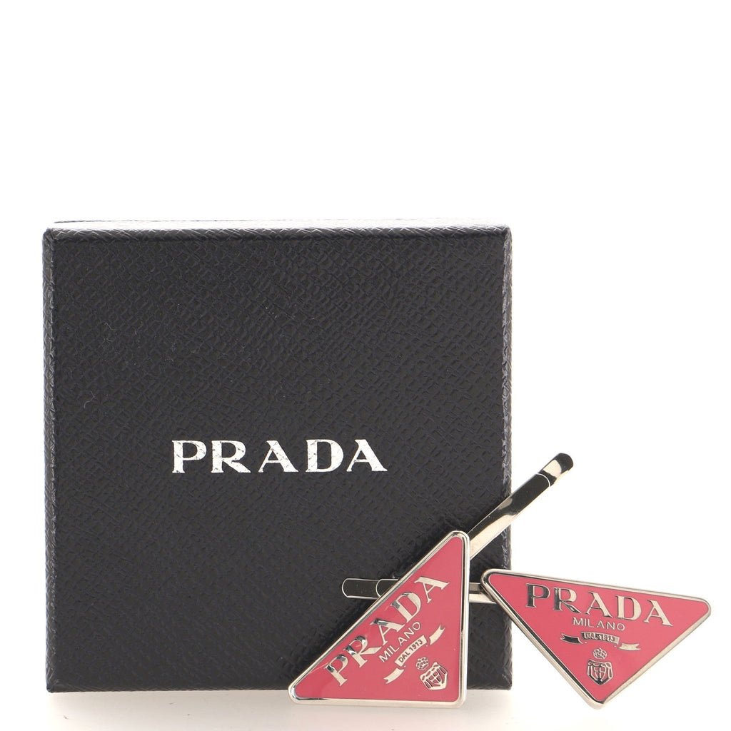 Logo Hair Pin Set Enameled Metal XS
