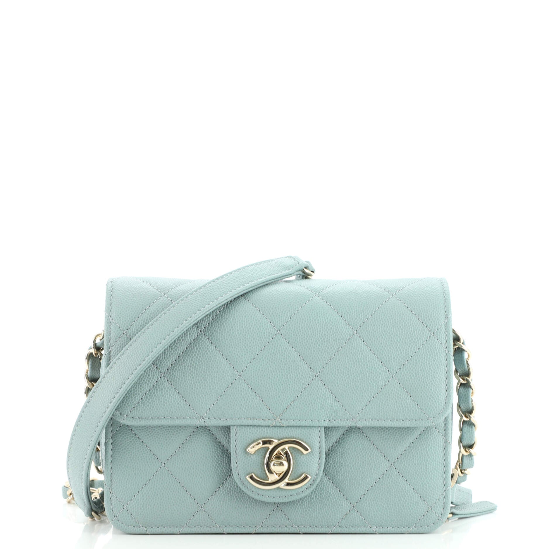 Like a Wallet Flap Bag Quilted Caviar Mini