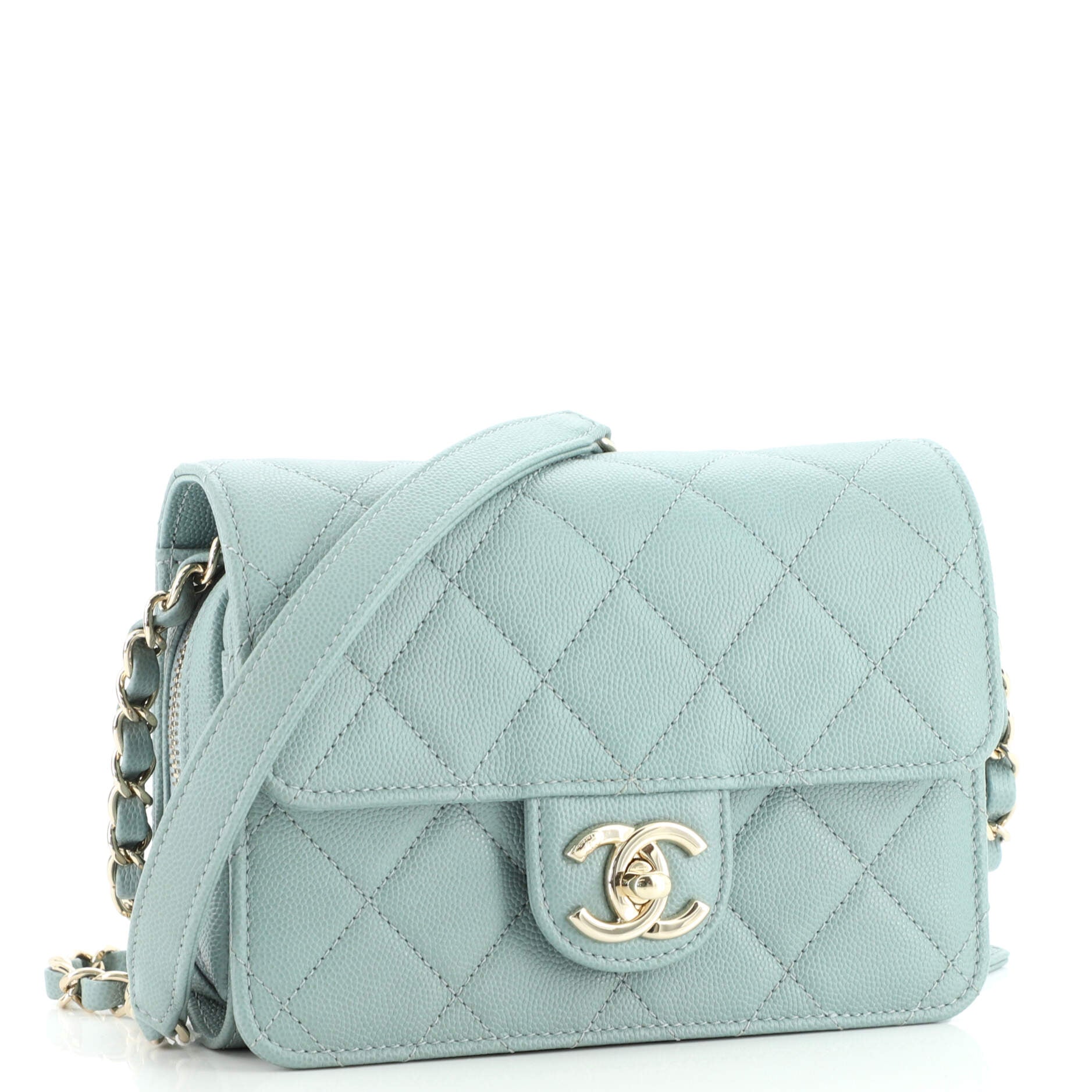 Like a Wallet Flap Bag Quilted Caviar Mini