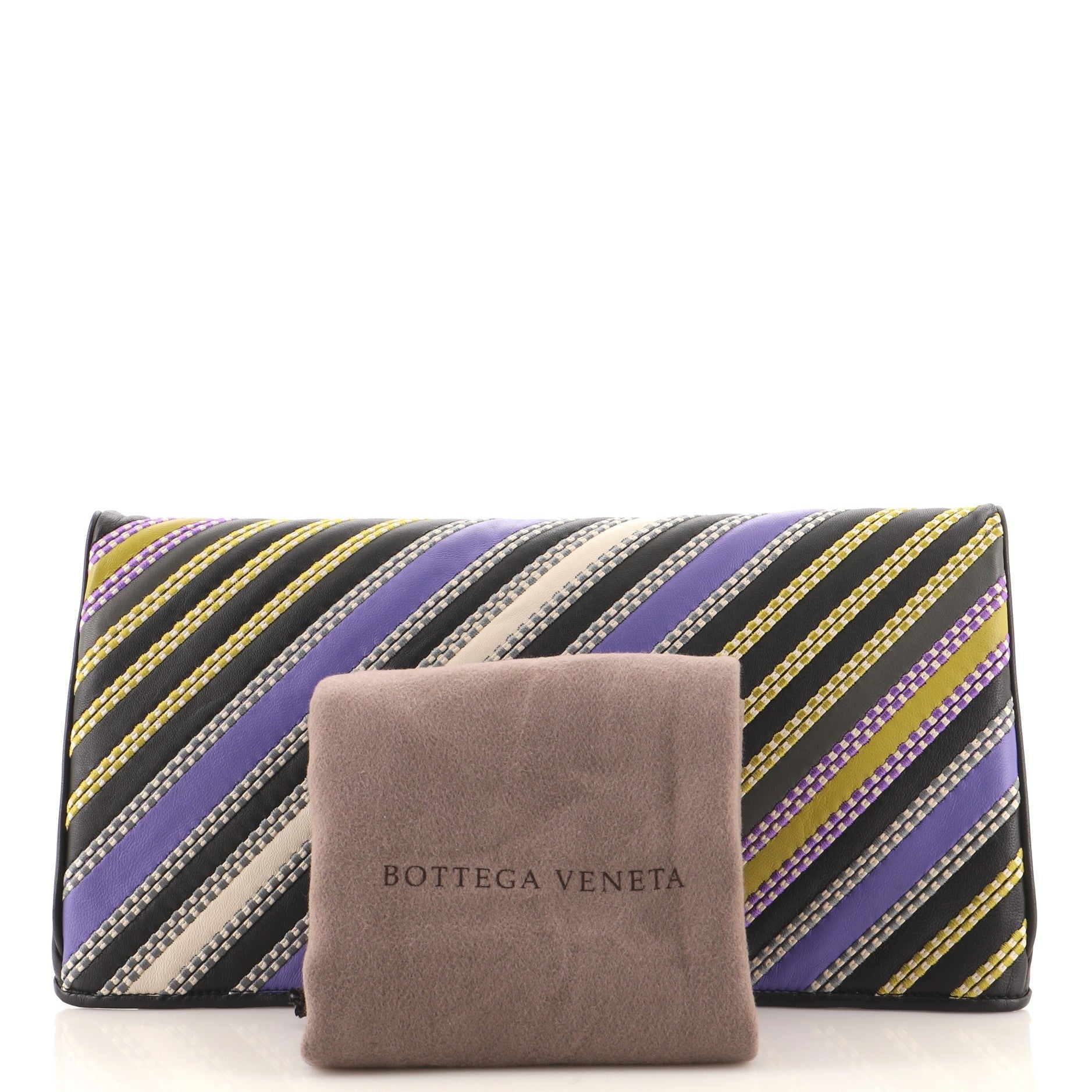 Flap Clutch Stitched Patchwork Leather Medium