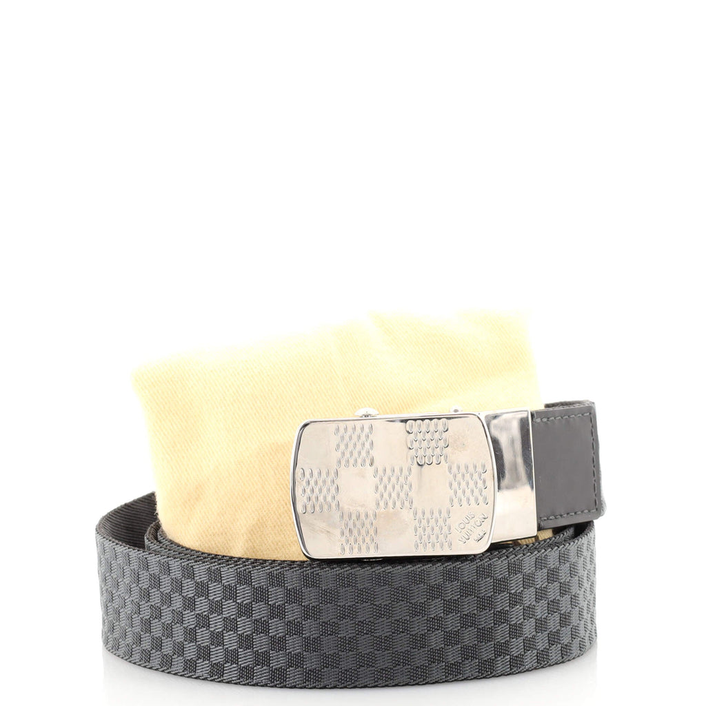 Damier Buckle Belt Damier Graphite Nylon Medium 90