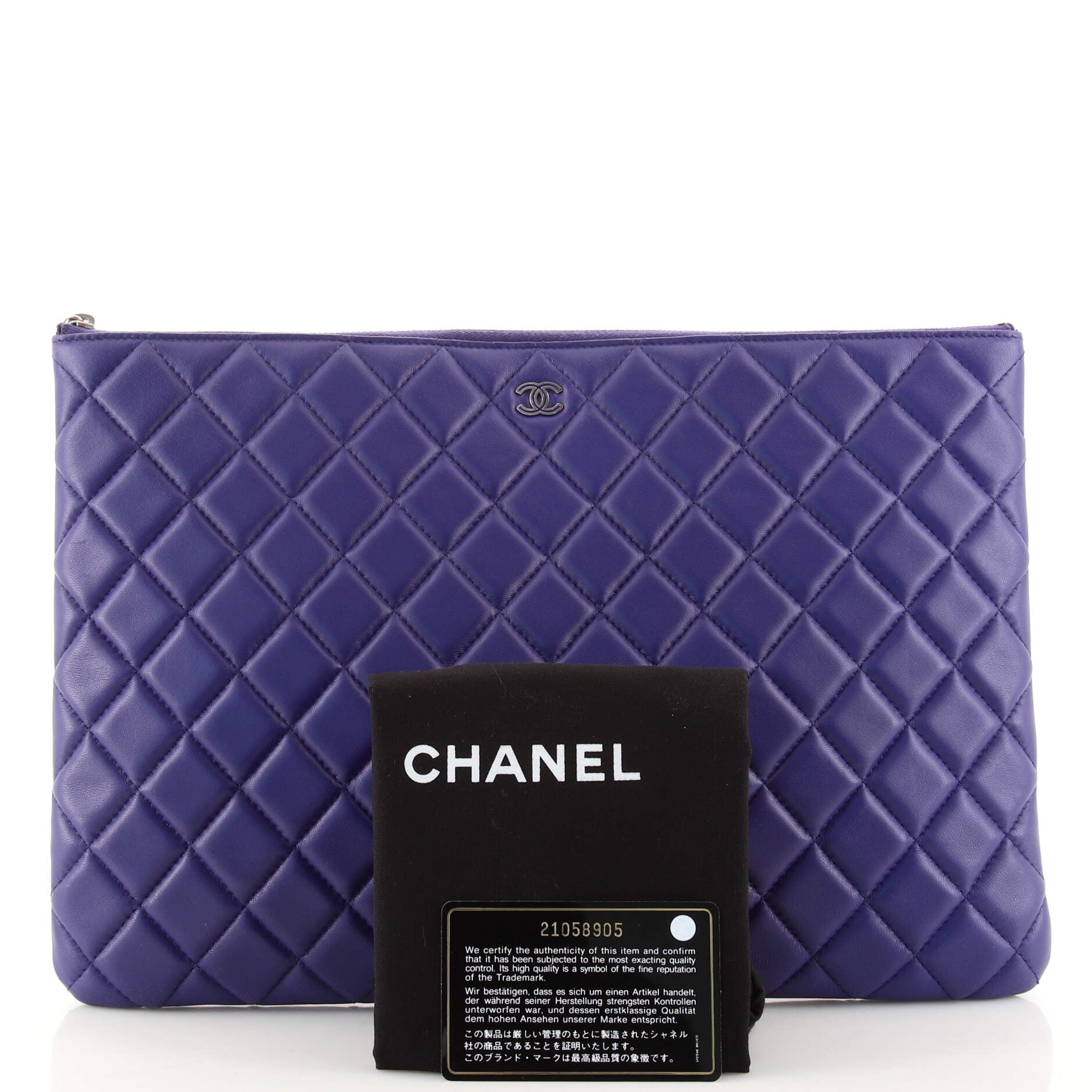 O Case Clutch Quilted Lambskin Large
