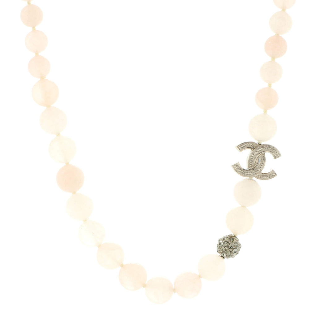 CC Choker Necklace Faux Pearls and Beads with Enamel