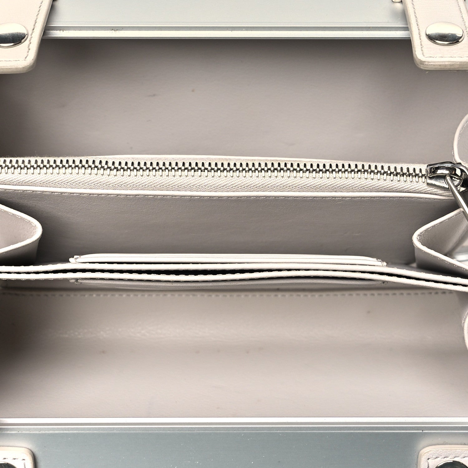 X RIMOWA Aluminum Personal Clutch On Strap Silver