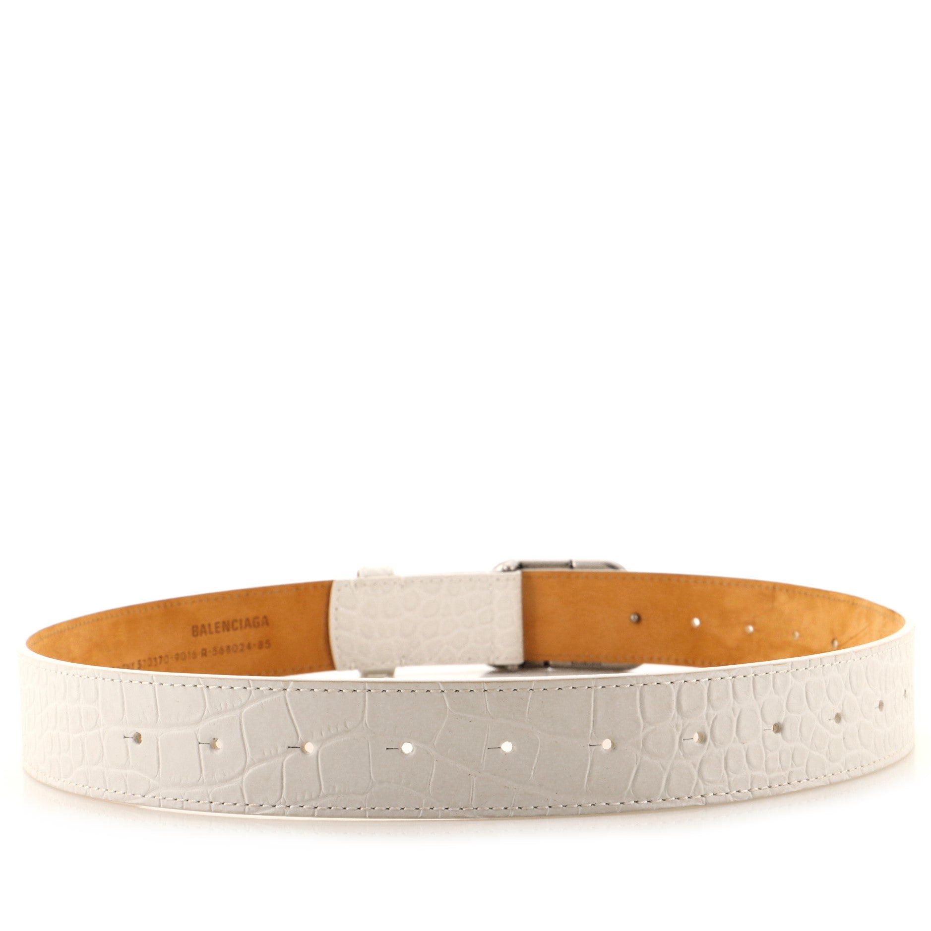 BB Belt Crocodile Embossed Leather Medium 85