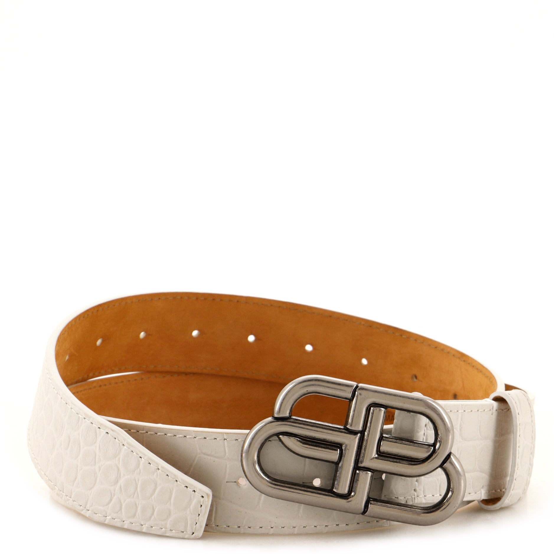 BB Belt Crocodile Embossed Leather Medium 85