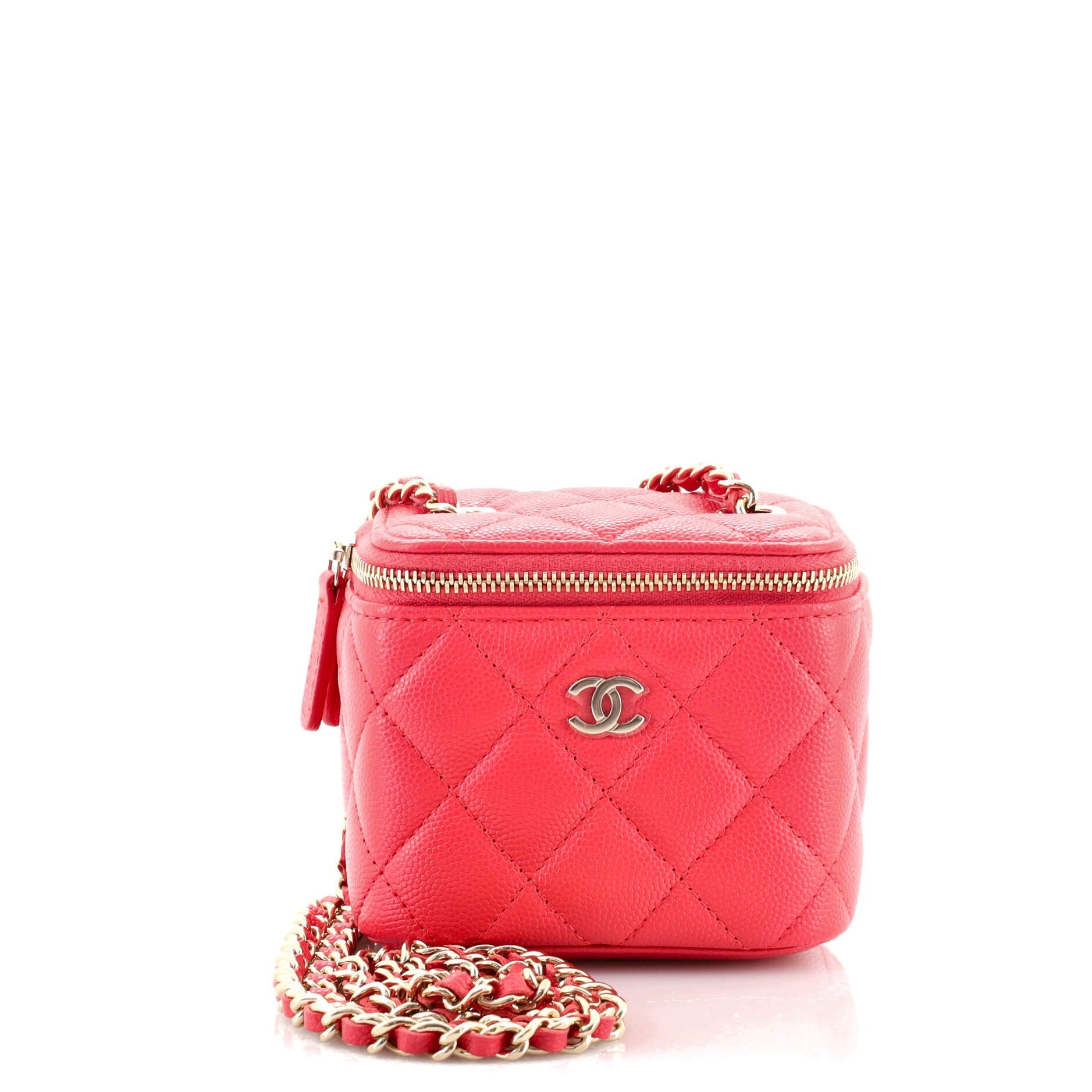 Classic Vanity Case with Chain Quilted Caviar Mini