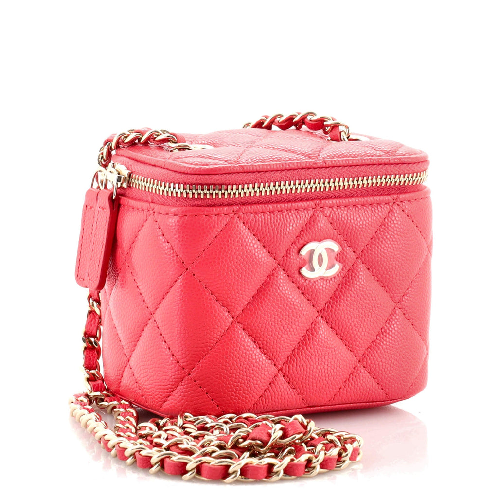 Classic Vanity Case with Chain Quilted Caviar Mini