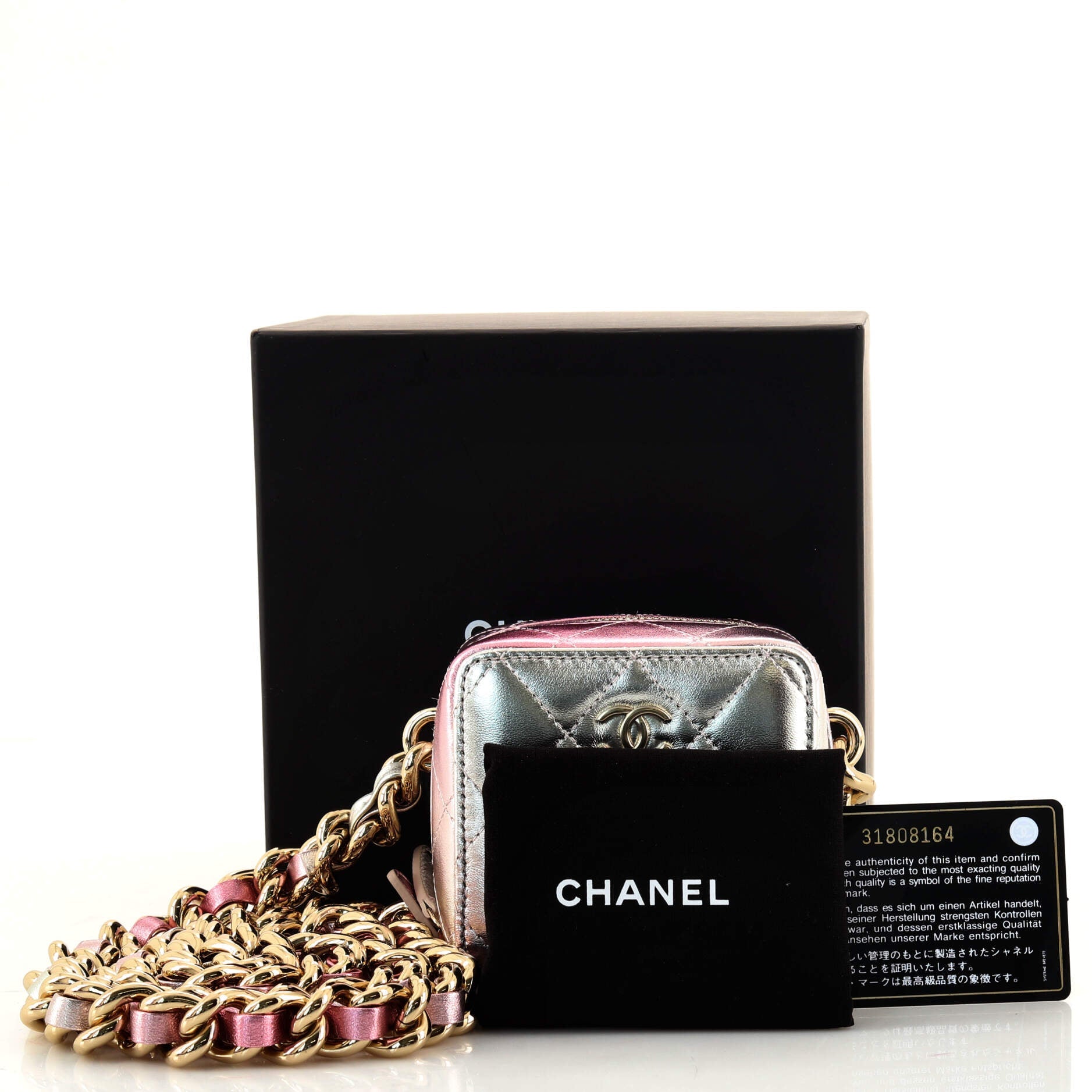Like A Wallet Clutch With Chain Quilted Gradient Metallic Lambskin Small