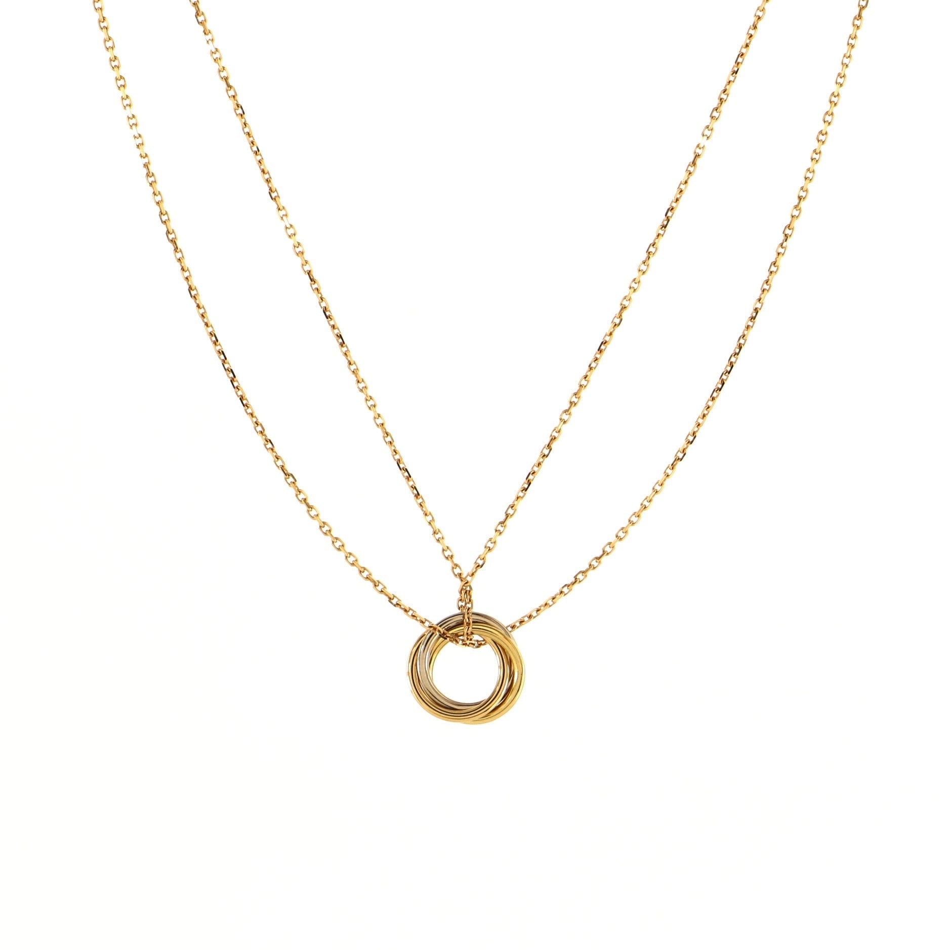 Baby Trinity Pendant Necklace 18K Tricolor Gold