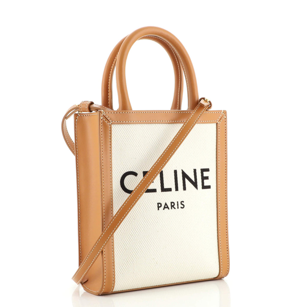 Vertical Cabas Tote Canvas with Leather Mini