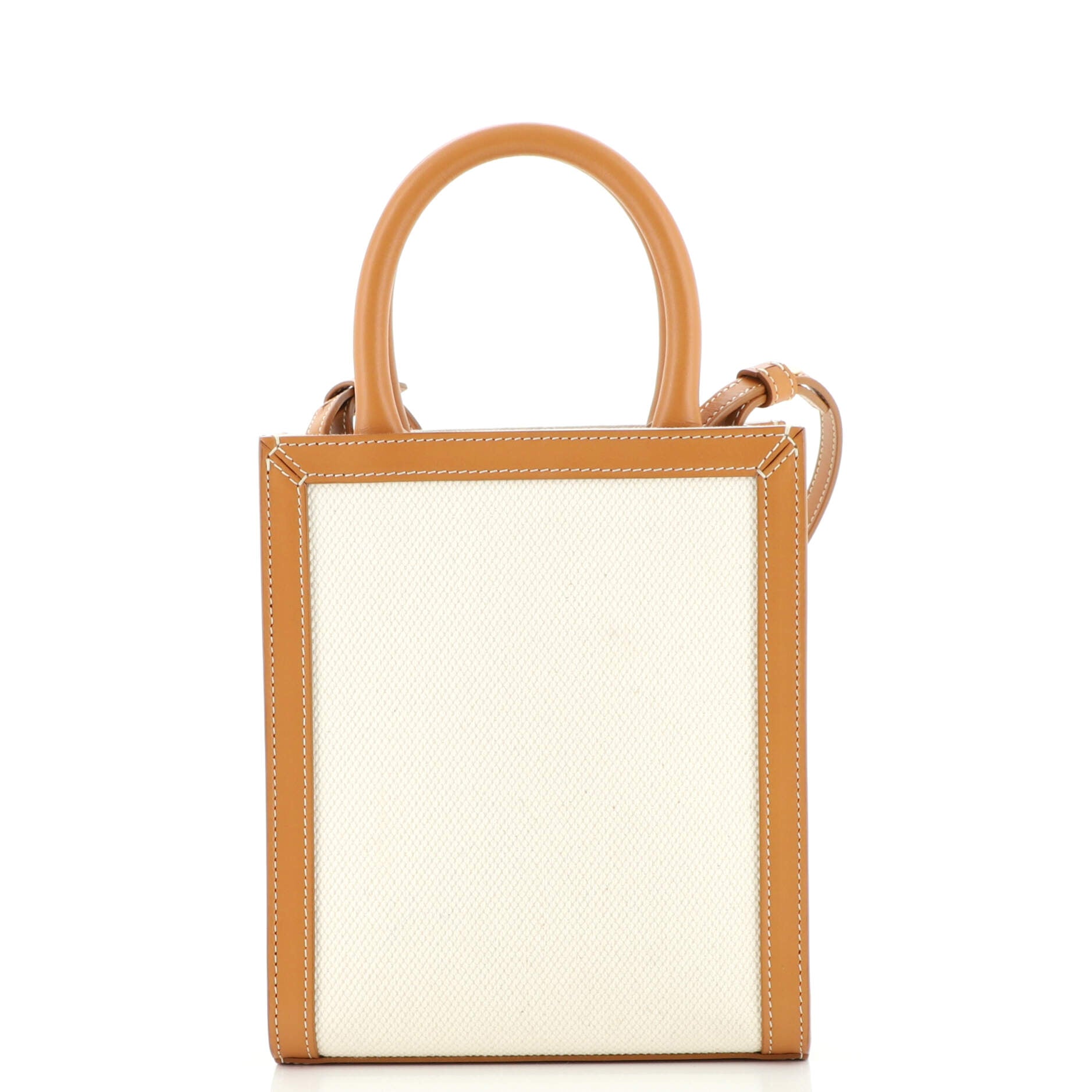 Vertical Cabas Tote Canvas with Leather Mini