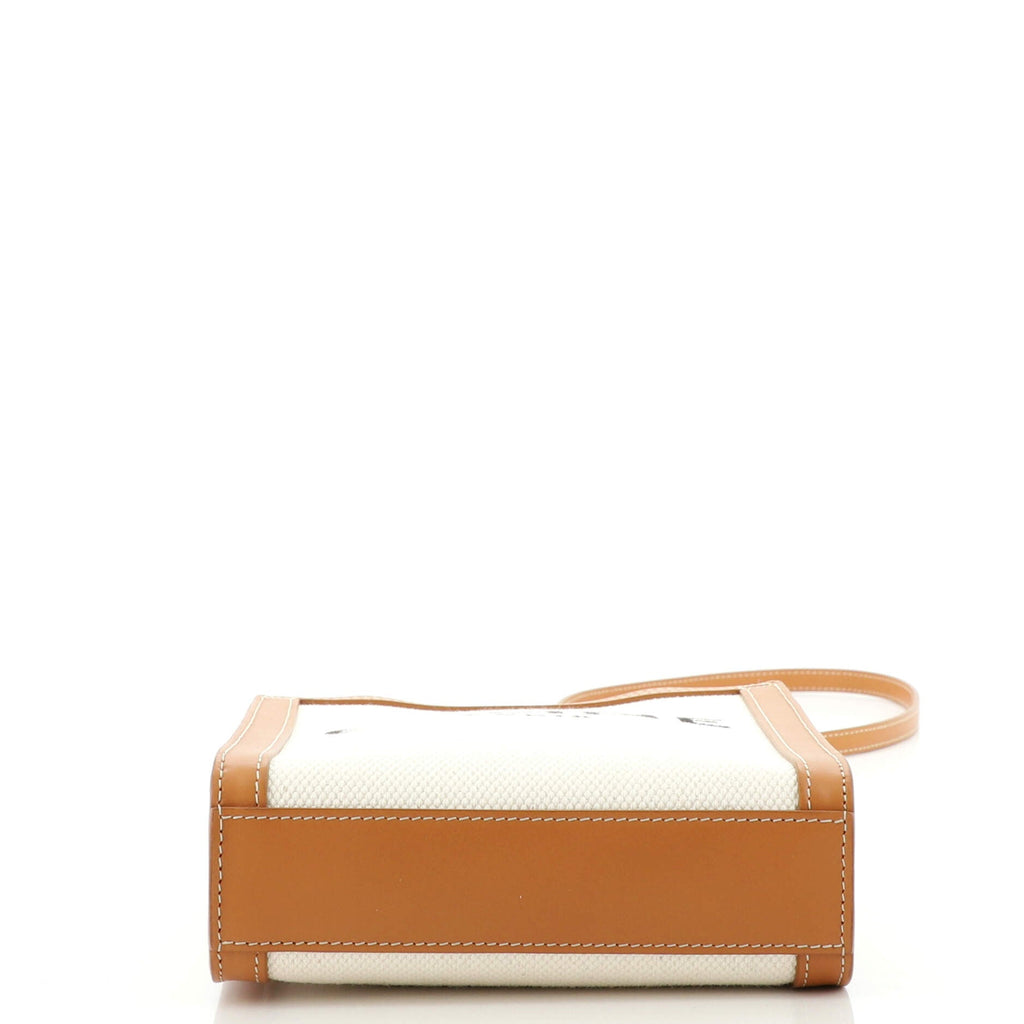Vertical Cabas Tote Canvas with Leather Mini