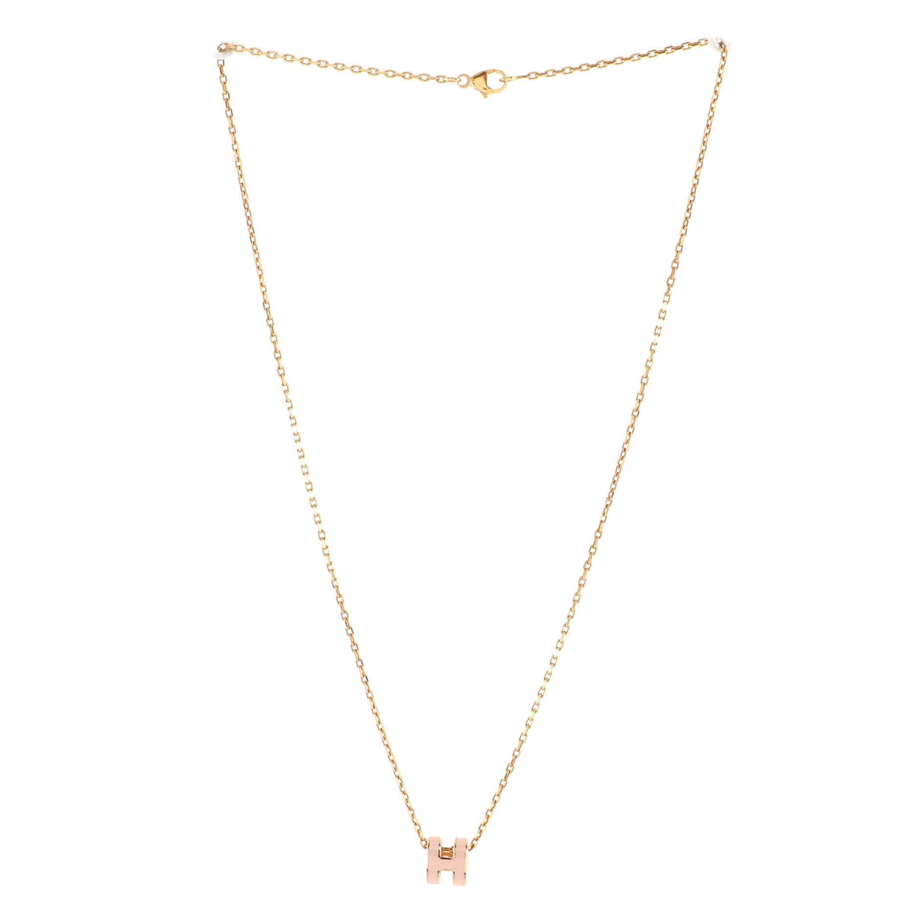 Pop H Pendant Chain Necklace Metal and Enamel Mini