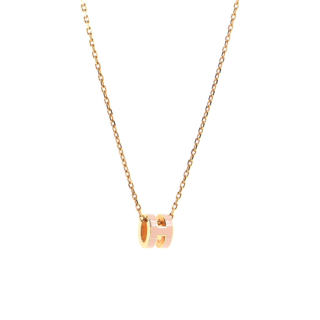 Pop H Pendant Chain Necklace Metal and Enamel Mini